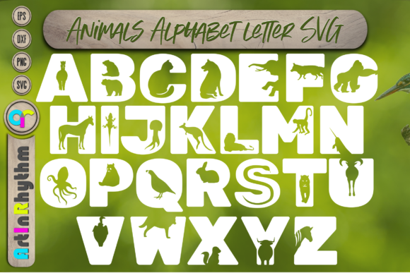 Animals Alphabet Letter, Jungle Font Svg for Graphics and Crafts