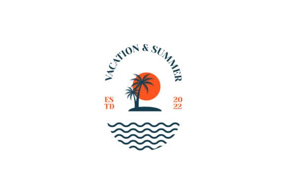 Beach Vacation Logo Design Template Review