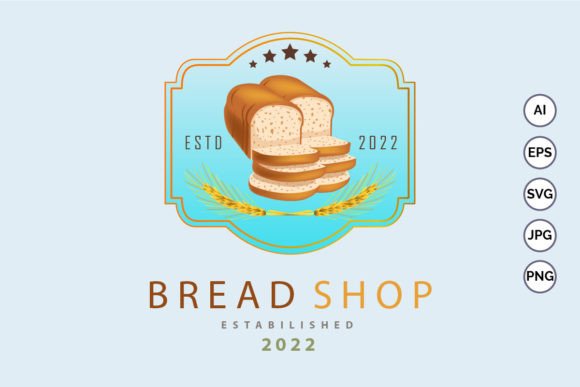 Bread Shop Bakery Logo Design Template for Graphics & Logos