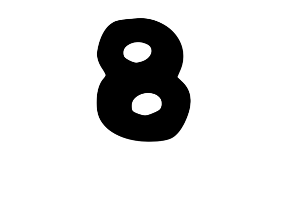 Casual Bubble Mono Letter 8 for Graphics and Crafts