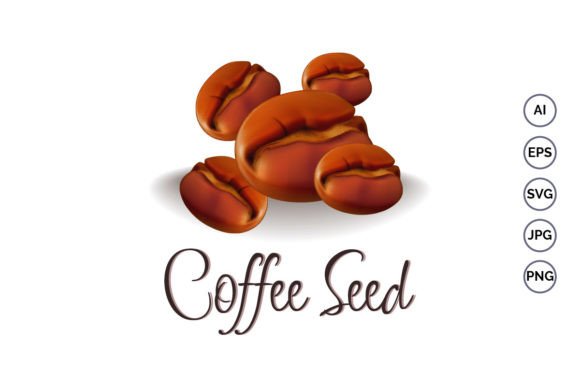 Coffee Seed 3d Vector Illustration for Graphics & Crafts