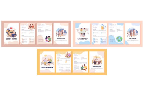 Couple Life Brochure Template Set: Modern Graphics for Editorial Publishing