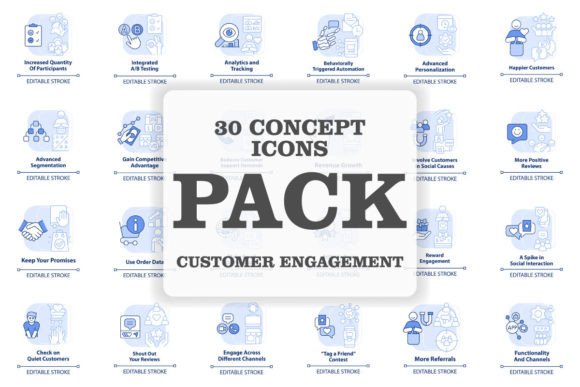 Customer Engagement Svg Concept Icon Set for Graphics