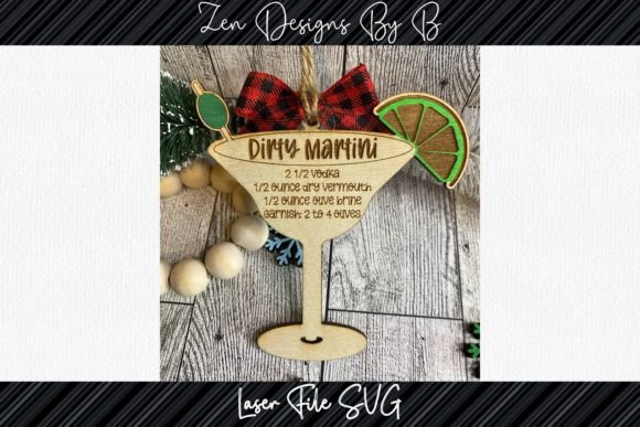 Dirty Martini Drink Ornament Laser SVG for Ornaments
