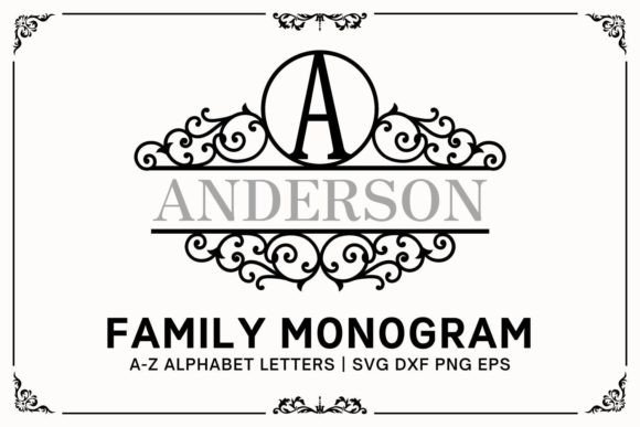 Family Monogram SVG Last Name Monogram for Graphics and Crafts