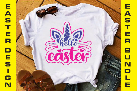 Hello Easter Graphics for Print Templates and Branding