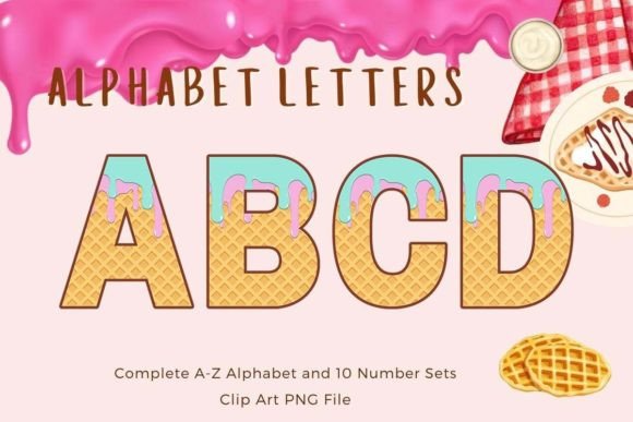 Ice Cream Drip Alphabet Sublimation Font for Graphics & Illustrations