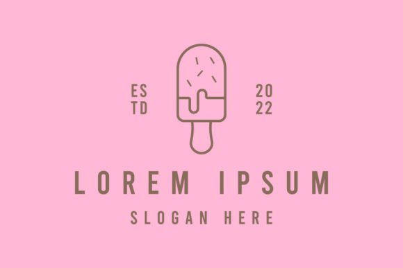 Minimalist Ice Cream Logo Design Icon for Graphics and Logos