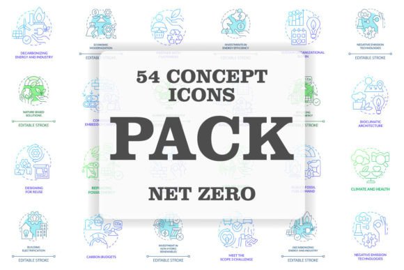 Net Zero Svg Concept Icon Set: Essential Graphics for Eco-Crafts