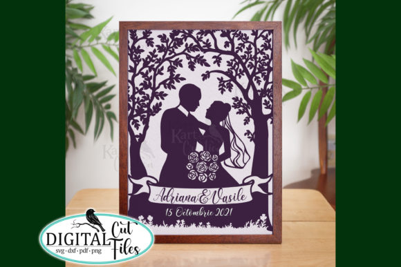 Personalization Wedding Couple Frame Svg for Graphics and Crafts