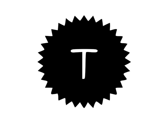 Sales Flash with Mono Letter T for Graphics and Crafts
